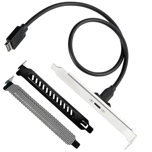 USB 3.2 Gen 2 USB-C Front Panel Type-C Adapter with PCI Bracket USB-C Female to 20 Pin USB Type E A-Key Male 20Gbps Motherboard Header Extension Cable with 2 Pcs PCI Slot Covers(19.7in) USB 3.2 Gen 2 USB-C Front Panel Type-C Adapter with PCI Bracket USB-C Female to 20 Pin USB Type E A-Key Male 20Gbps Motherboard Header Extension Cable with 2 Pcs PCI Slot Covers(19.7in)