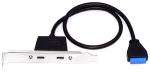 xiwai USB3.0 Motherboard 19/20Pin to Dual Ports Type-C USB-C Female PCI-E Back Panel 5Gbps High Speed Data Cable for Motherboards Computer 50cm xiwai USB3.0 Motherboard 19/20Pin to Dual Ports Type-C USB-C Female PCI-E Back Panel 5Gbps High Speed Data Cable for Motherboards Computer 50cm