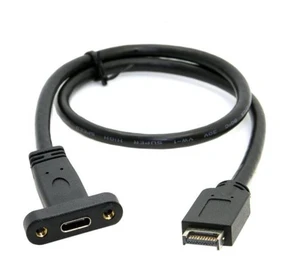 Shenzhong USB 3.1 Front Panel Header to USB-C Type-C Female Extension Cable 40cm with Panel Mount Screw Shenzhong USB 3.1 Front Panel Header to USB-C Type-C Female Extension Cable 40cm with Panel Mount Screw
