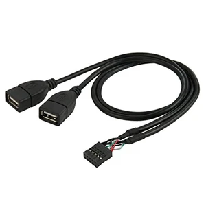 USB 2.0 Front Panel Header 9/10Pin 1 Male to 2 USB 2.0 Female Y Splitter Mainboard Header Port Extension Cable Adapter USB 2.0 Front Panel Header 9/10Pin 1 Male to 2 USB 2.0 Female Y Splitter Mainboard Header Port Extension Cable Adapter