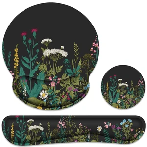 Ergonomic Mouse Pad with Wrist Rest and Keyboard Wrist Rest, Memory Foam Wrist Rest for Computer Keyboard, Easy Typing, Pain Relief, Mouse Pad Wrist Support for Gaming,Office, Laptop, Black Flower Ergonomic Mouse Pad with Wrist Rest and Keyboard Wrist Rest, Memory Foam Wrist Rest for Computer Keyboard, Easy Typing, Pain Relief, Mouse Pad Wrist Support for Gaming,Office, Laptop, Black Flower