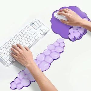 Keyboard Wrist Rest Set Ergonomic Cloud Wrist Rest Keyboard and Mouse Pad, Non-Slip Desk Accessories for Office and HomePurple Keyboard Wrist Rest Set Ergonomic Cloud Wrist Rest Keyboard and Mouse Pad, Non-Slip Desk Accessories for Office and HomePurple