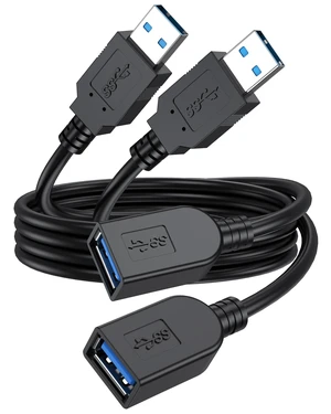 USB Extension Cable 3ft 2 Pack, USB 3.0 Extender Cord 5Gbps Data Transfer & 18W Fast Charging, Type A Male to Female Cables Compatible with Mouse, Keyboard, Hard Drives, Laptop, Monitor, Hub, Camera USB Extension Cable 3ft 2 Pack, USB 3.0 Extender Cord 5Gbps Data Transfer & 18W Fast Charging, Type A Male to Female Cables Compatible with Mouse, Keyboard, Hard Drives, Laptop, Monitor, Hub, Camera