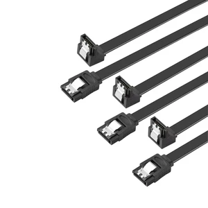 SATA Cable V3.0 11.8 inches, 3 Pack, Black, Sata III 6Gbps 90 Degree Right Angle HDD SSD Data Cable, 7 Pins Locking Latch, Compatible for SATA HDD, SSD, CD Driver SATA Cable V3.0 11.8 inches, 3 Pack, Black, Sata III 6Gbps 90 Degree Right Angle HDD SSD Data Cable, 7 Pins Locking Latch, Compatible for SATA HDD, SSD, CD Driver