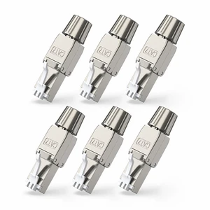 Cat7 RJ45 Field Termination Plugs Cat6A Shielded Ethernet Connectors Tool-Free Full Metal Zinc Alloy 10GBASE-T Network Cable Ends for 23AWG Solid S/FTP Ethernet Cable PoE+ Ready 6-Pack Cat7 RJ45 Field Termination Plugs Cat6A Shielded Ethernet Connectors Tool-Free Full Metal Zinc Alloy 10GBASE-T Network Cable Ends for 23AWG Solid S/FTP Ethernet Cable PoE+ Ready 6-Pack