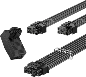 PCIe 5.0 Power Cable 70cm 2x8pin (6+2) with 90 Degree Type A Adapter | 12VHPWR Connector for RTX 4070 4080 4090, Sleeved Cord for Seasonic Modular PSU PCIe 5.0 Power Cable 70cm 2x8pin (6+2) with 90 Degree Type A Adapter | 12VHPWR Connector for RTX 4070 4080 4090, Sleeved Cord for Seasonic Modular PSU