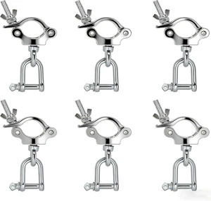 6-Pack Heavy-Duty Pro Stage Clamp 40-53mm Stage Truss Clamp with Eye Bolt & U-Hook, Stage Clamps for LED Video Walls & Exhibition Stands 6-Pack Heavy-Duty Pro Stage Clamp 40-53mm Stage Truss Clamp with Eye Bolt & U-Hook, Stage Clamps for LED Video Walls & Exhibition Stands