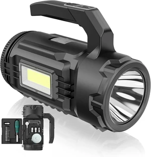 Rechargeable Multi-Tool Camping Lantern Flashlight 983LM, 9000mAh Portable LED Camping Spotlight for Camping, Emergency & Outdoor Hiking, Gray/Black Rechargeable Multi-Tool Camping Lantern Flashlight 983LM, 9000mAh Portable LED Camping Spotlight for Camping, Emergency & Outdoor Hiking, Gray/Black
