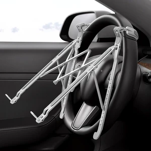 Steering Wheel Car Laptop Mount Tray Height-Adjustable Car Desk for Laptop, iPad, Computer & Tablet, Foldable Portable Stand for Truck, SUV, Tesla & Motorhome Workstations Steering Wheel Car Laptop Mount Tray Height-Adjustable Car Desk for Laptop, iPad, Computer & Tablet, Foldable Portable Stand for Truck, SUV, Tesla & Motorhome Workstations