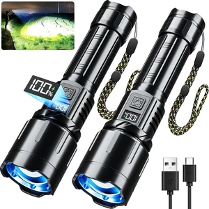 99000 High-Lumen Rechargeable Flashlight Super Bright LED Tactical with LCD Power Display, 6 Modes, Waterproof, for Emergencies & Camping (2 Pack) 99000 High-Lumen Rechargeable Flashlight Super Bright LED Tactical with LCD Power Display, 6 Modes, Waterproof, for Emergencies & Camping (2 Pack)