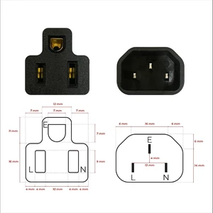 10 Pack IEC320 C14 Male to Nema 5-15R PDU UPS Power Plug Adapter, IEC C14 to US 3-Pin Female Connector 10 Pack IEC320 C14 Male to Nema 5-15R PDU UPS Power Plug Adapter, IEC C14 to US 3-Pin Female Connector