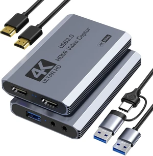 Video Capture Card, USB 3.0 Capture with 4K HDMI Loop-Out, 4K 60FPS/1080P 240FPS Video Game Capture for PS5/Camera/PC/Streaming Video Capture Card, USB 3.0 Capture with 4K HDMI Loop-Out, 4K 60FPS/1080P 240FPS Video Game Capture for PS5/Camera/PC/Streaming