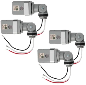 4 Pcs 120VAC Dusk to Dawn Photocell Sensor for Outdoor Lights IP54 Waterproof Switch for Yard, Parking Lot & Street 4 Pcs 120VAC Dusk to Dawn Photocell Sensor for Outdoor Lights IP54 Waterproof Switch for Yard, Parking Lot & Street