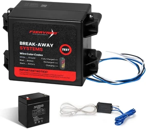 Trailer Breakaway Kit with Battery, Switch & Built-in 12V 5A Charger Trailer Breakaway Kit with Battery, Switch & Built-in 12V 5A Charger