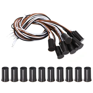 Magnetic Reed Switch 10 Pack, NO NC Ring Alarm Contact Sensor, Wired Recessed Door & Window Contact Switch for Alarm System, Brown Magnetic Reed Switch 10 Pack, NO NC Ring Alarm Contact Sensor, Wired Recessed Door & Window Contact Switch for Alarm System, Brown
