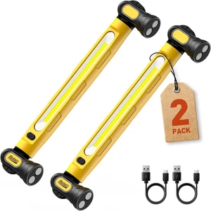 2Pack 3000LM Magnetic LED Under Hood Work Light Bar with Hooks 5200mAh Cordless Rechargeable for Mechanic/Car Repairing/Garage-Yellow 2Pack 3000LM Magnetic LED Under Hood Work Light Bar with Hooks 5200mAh Cordless Rechargeable for Mechanic/Car Repairing/Garage-Yellow