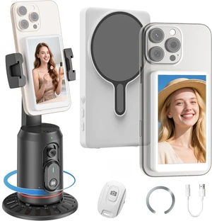 Vlog Selfie Monitor Screen Pro with Built-in Speaker & 360° Auto Face Tracking Tripod, Magnetic 4K 60fps Vlogging Kit for iPhone/Android Vlog Selfie Monitor Screen Pro with Built-in Speaker & 360° Auto Face Tracking Tripod, Magnetic 4K 60fps Vlogging Kit for iPhone/Android