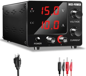 Variable DC Bench Power Supply 0~30V 0~10A - 150W Adjustable with 3-Digit LED Display, Encoder, 15V 10A/30V 5A, for Electroplating & DIY PSU Variable DC Bench Power Supply 0~30V 0~10A - 150W Adjustable with 3-Digit LED Display, Encoder, 15V 10A/30V 5A, for Electroplating & DIY PSU