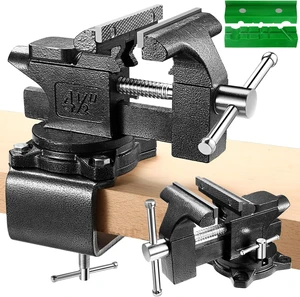 4-1/2" Bench Vise for Workbench - 2-in-1 Heavy Duty Multi-Purpose Vice with Soft Jaws & 270° Swivel Base for Woodworking, Welding & DIY 4-1/2" Bench Vise for Workbench - 2-in-1 Heavy Duty Multi-Purpose Vice with Soft Jaws & 270° Swivel Base for Woodworking, Welding & DIY