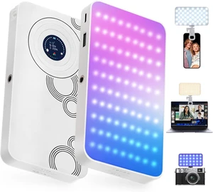 RGB Video Light - 135 LED Portable Camera Light, 360° Full Color, 2700-7500K CRI 95+, 13 Light Modes for Phone, DSLR Video Recording, Vlog, YouTube Live Streaming RGB Video Light - 135 LED Portable Camera Light, 360° Full Color, 2700-7500K CRI 95+, 13 Light Modes for Phone, DSLR Video Recording, Vlog, YouTube Live Streaming