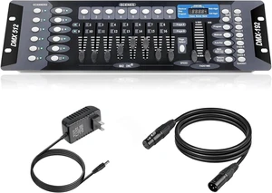 192 Channel DMX512 Light Controller for DJ Lights DMX Board with 2m/6.6 ft Cables for Stage Light Control 192 Channel DMX512 Light Controller for DJ Lights DMX Board with 2m/6.6 ft Cables for Stage Light Control
