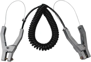 Anti-Static Ground Cable Clamp with 16.4ft Coiled Cable, Aluminum Alloy, 3 Copper Nails, Clamps 23mm for Gas Station, Oil Depot & Chemical Plant Anti-Static Ground Cable Clamp with 16.4ft Coiled Cable, Aluminum Alloy, 3 Copper Nails, Clamps 23mm for Gas Station, Oil Depot & Chemical Plant