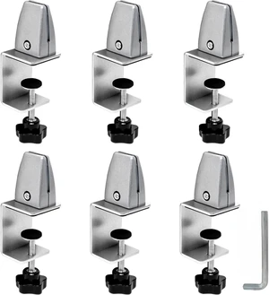 6-Pack Desk Shield Clamp for 2-20mm Thick Panels - Adjustable Aluminum Desk Divider Clips, Privacy Panel Clamps for Offices, Stores, Schools 6-Pack Desk Shield Clamp for 2-20mm Thick Panels - Adjustable Aluminum Desk Divider Clips, Privacy Panel Clamps for Offices, Stores, Schools