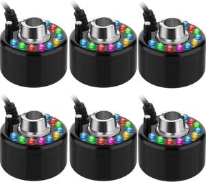6 Pcs Ultrasonic Mist Maker Fogger with Color Change LED Water Fountain Pond Fog Machine for Home Room Office Outdoor Holiday (Black, Plastic) 6 Pcs Ultrasonic Mist Maker Fogger with Color Change LED Water Fountain Pond Fog Machine for Home Room Office Outdoor Holiday (Black, Plastic)