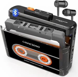 Compact Bluetooth Cassette Tape Player with 1100mAH Rechargeable Battery Vintage Player with Earphone & Back Clip, Portable for Home & Park Compact Bluetooth Cassette Tape Player with 1100mAH Rechargeable Battery Vintage Player with Earphone & Back Clip, Portable for Home & Park