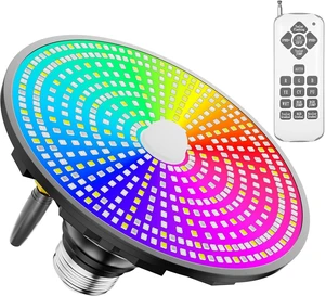 120V 90W LED Pool Light Bulb (E26 Base) Multi-Color & Adjustable Brightness Spa Light for Inground & Above Ground Swimming Pools, Black 120V 90W LED Pool Light Bulb (E26 Base) Multi-Color & Adjustable Brightness Spa Light for Inground & Above Ground Swimming Pools, Black