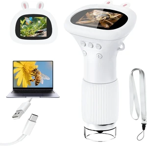 Microscope for Kids, 1000X Handheld Digital Miniscope with 2.0" Screen, Portable Pocket Education Toy Birthday Gift for Age 3-10 Girls & Boys Microscope for Kids, 1000X Handheld Digital Miniscope with 2.0" Screen, Portable Pocket Education Toy Birthday Gift for Age 3-10 Girls & Boys
