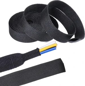 2-in-1 Heat Shrink Braided Fabric Sleeving, Ideal for Irregular Shape Hose/Cable/Wire (1/2" (12mm), 40FT) 2-in-1 Heat Shrink Braided Fabric Sleeving, Ideal for Irregular Shape Hose/Cable/Wire (1/2" (12mm), 40FT)