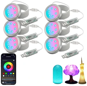 6-Pack Smart RGB LED Lamp Kit 001 for Bambu Lab, APP Control, USB 5V for 3D Printed 6-Pack Smart RGB LED Lamp Kit 001 for Bambu Lab, APP Control, USB 5V for 3D Printed