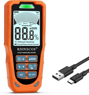 6-in-1 Pinless Moisture Meter Non-Destructive Detector for Wood, Drywall, Plaster, Concrete, Screed & Flooring, Audible Alarm & Rechargeable Battery 6-in-1 Pinless Moisture Meter Non-Destructive Detector for Wood, Drywall, Plaster, Concrete, Screed & Flooring, Audible Alarm & Rechargeable Battery