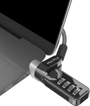 Universal Laptop Security Lock  Compatible with All Laptops incl. MacBook, 1.7m Anti-Theft Cable, 4-Digit Combination Lock, Cut-Resistant Steel