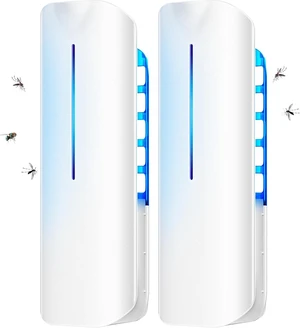 Plug-In Fruit Fly Traps for Home Mosquito Bug Zapper with 9W Night UV Light, 2 Devices & 20 Sticky Glue Refills for Indoor Flying Insects Plug-In Fruit Fly Traps for Home Mosquito Bug Zapper with 9W Night UV Light, 2 Devices & 20 Sticky Glue Refills for Indoor Flying Insects