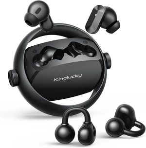 2-in-1 Wireless Earbuds In-Ear & Open-Ear Clip-On, Bluetooth 5.4 with Noise-Cancelling Mic, Power Swap Charging, up to 50H (Black) 2-in-1 Wireless Earbuds In-Ear & Open-Ear Clip-On, Bluetooth 5.4 with Noise-Cancelling Mic, Power Swap Charging, up to 50H (Black)