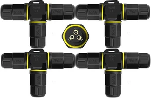 3-Way IP68 Waterproof Electrical Junction Box, 3-Pin Outdoor Cable Connector for Underground/Outdoor Ø0.18-0.4in, Shielded Field Installable - 4Pack 3-Way IP68 Waterproof Electrical Junction Box, 3-Pin Outdoor Cable Connector for Underground/Outdoor Ø0.18-0.4in, Shielded Field Installable - 4Pack