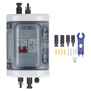 PV Combiner Box & Solar Disconnect Switch Outdoor Breaker Box with DC500V 32A Circuit Breaker for Solar Panel Systems PV Combiner Box & Solar Disconnect Switch Outdoor Breaker Box with DC500V 32A Circuit Breaker for Solar Panel Systems