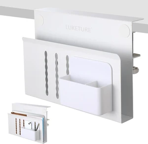 Steel Side Desk Organizer, No-Drill Clamp-On Laptop Mount with Pen Holder & Table Hanging Storage for Home Office, Fits Flat Edge Tables 0.3" to 2.8" Steel Side Desk Organizer, No-Drill Clamp-On Laptop Mount with Pen Holder & Table Hanging Storage for Home Office, Fits Flat Edge Tables 0.3" to 2.8"