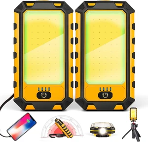 2-Pack Rechargeable LED Work Light 1500LM Magnetic Flashlight, Red Strobe & Spotlight, 4000mAh, USB-C/USB-A, Carabiner & Tripod Mount 2-Pack Rechargeable LED Work Light 1500LM Magnetic Flashlight, Red Strobe & Spotlight, 4000mAh, USB-C/USB-A, Carabiner & Tripod Mount