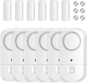 Door & Window Alarm Sensors for Kids Safety & Home Security, for Home, Office, Store, Garage, Dorm Room, Apartment, RV, White, 6 Pack Door & Window Alarm Sensors for Kids Safety & Home Security, for Home, Office, Store, Garage, Dorm Room, Apartment, RV, White, 6 Pack