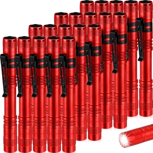 Mini Pen Light Flashlights 20 Pcs, Pocket LED Handheld Slim Torches with Clip for Men, Father Day Gifts Without Battery (5.12 Inch, Red) Mini Pen Light Flashlights 20 Pcs, Pocket LED Handheld Slim Torches with Clip for Men, Father Day Gifts Without Battery (5.12 Inch, Red)