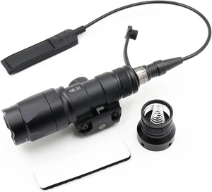 M300A Tactical Picatinny Flashlight 400 Lumens Mini LED White Light with Strobe, Pressure Switch Weapon Light (Black, M300A) M300A Tactical Picatinny Flashlight 400 Lumens Mini LED White Light with Strobe, Pressure Switch Weapon Light (Black, M300A)