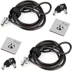 Laptop Cable Lock with Anchor Plate & 2 Keys Anti-Theft Hardware Security Lock Compatible with Notebooks, Smartphones, Tablets & Electronics (2 Pack) Laptop Cable Lock with Anchor Plate & 2 Keys Anti-Theft Hardware Security Lock Compatible with Notebooks, Smartphones, Tablets & Electronics (2 Pack)