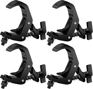 4 Pack 1.65-2.36 Inch Aluminum Truss Clamp Heavy Duty 220lb Stage Light C-Clamp for OD 42-60mm Pipes, DJ Light Clamps for Par & Moving Head, Black 4 Pack 1.65-2.36 Inch Aluminum Truss Clamp Heavy Duty 220lb Stage Light C-Clamp for OD 42-60mm Pipes, DJ Light Clamps for Par & Moving Head, Black