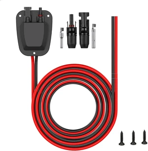 Solar Double Cable Entry Gland with 10AWG 20Ft Solar Panel Extension Cable & Connectors for RV, Campervan & Solar Projects Solar Double Cable Entry Gland with 10AWG 20Ft Solar Panel Extension Cable & Connectors for RV, Campervan & Solar Projects