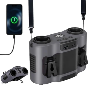 42H Portable Waist Fan 28000mAh Rechargeable Wearable Belt Fan, 16000 RPM Powerful Neck/Body/Shirt Personal Cooling Fan for Outdoor, Jobsite, Camping & Travel, Grey 42H Portable Waist Fan 28000mAh Rechargeable Wearable Belt Fan, 16000 RPM Powerful Neck/Body/Shirt Personal Cooling Fan for Outdoor, Jobsite, Camping & Travel, Grey