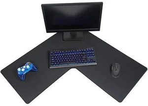 LPadds L Shaped Mouse Pad - Large, 3mm thickness, Stitched Edges, Water Resistant - Corner Mouse Mat for L Shaped Desk, Corner Desk and Gaming Setup