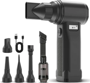 Electric Compressed Air Duster, 300,000RPM Cordless Air Blower for Dust Removal, Duster/Vacuum 2-in-1 with 10 Speeds, 20000mAh Rechargeable & 5 Nozzles Dust Blower for PC, Keyboard, Car, Outdoor Electric Compressed Air Duster, 300,000RPM Cordless Air Blower for Dust Removal, Duster/Vacuum 2-in-1 with 10 Speeds, 20000mAh Rechargeable & 5 Nozzles Dust Blower for PC, Keyboard, Car, Outdoor